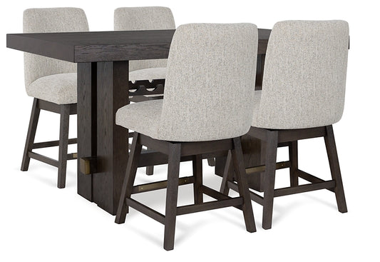 Burkhaus Counter Height Dining Table and 4 Barstools