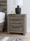 Graystorm King Panel Bed with Mirrored Dresser, Chest and Nightstand