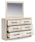 Lawroy Twin Panel Headboard with Mirrored Dresser and Nightstand