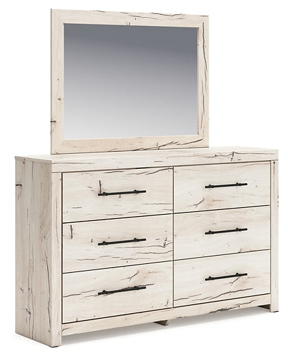 Lawroy Twin Panel Headboard with Mirrored Dresser and Nightstand