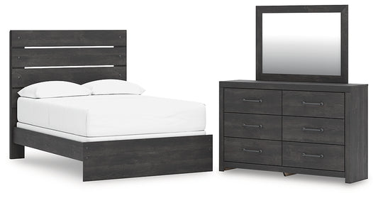 Hollivern Full Panel Bed with Mirrored Dresser