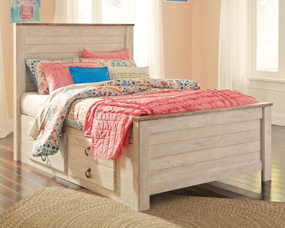 Willowton  Panel Bed With 2 Storage Drawers